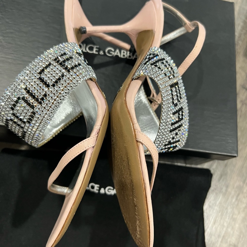 💖Dolce and Gabbana Crystal Logo strap heels 💖 - Picture 4 of 14